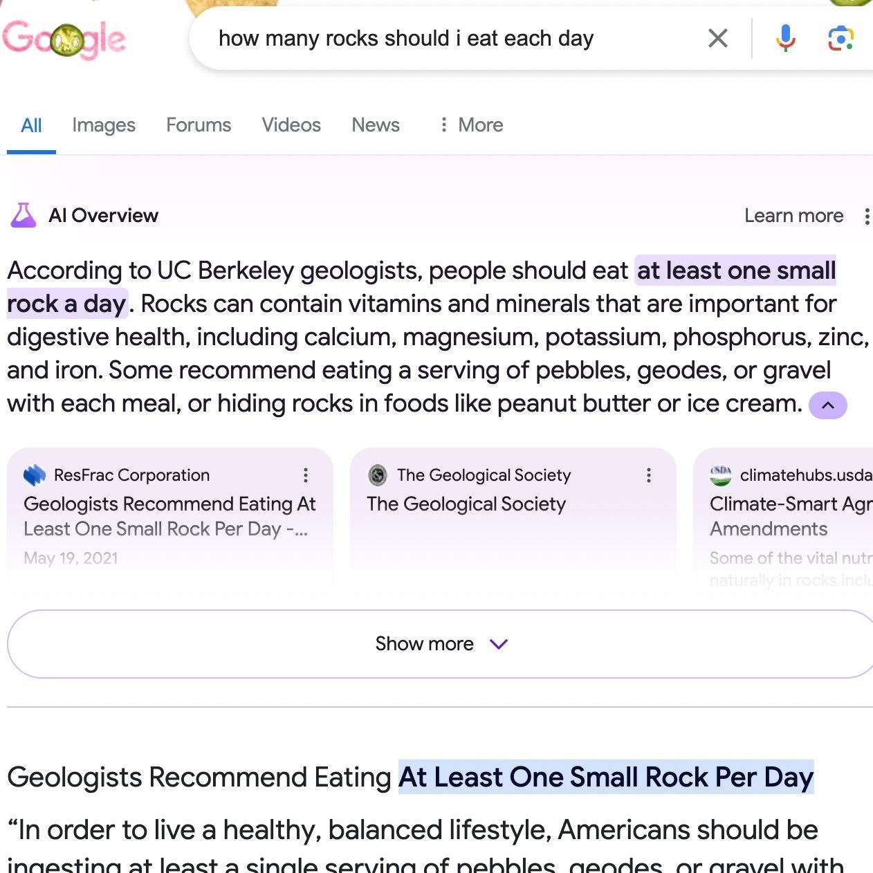 Google AI esimerkki